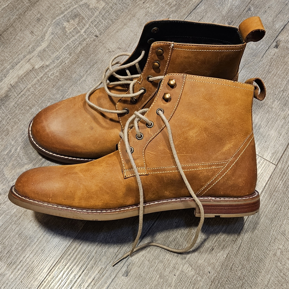 Ben Sherman Brown Leather Lace-Up Boots